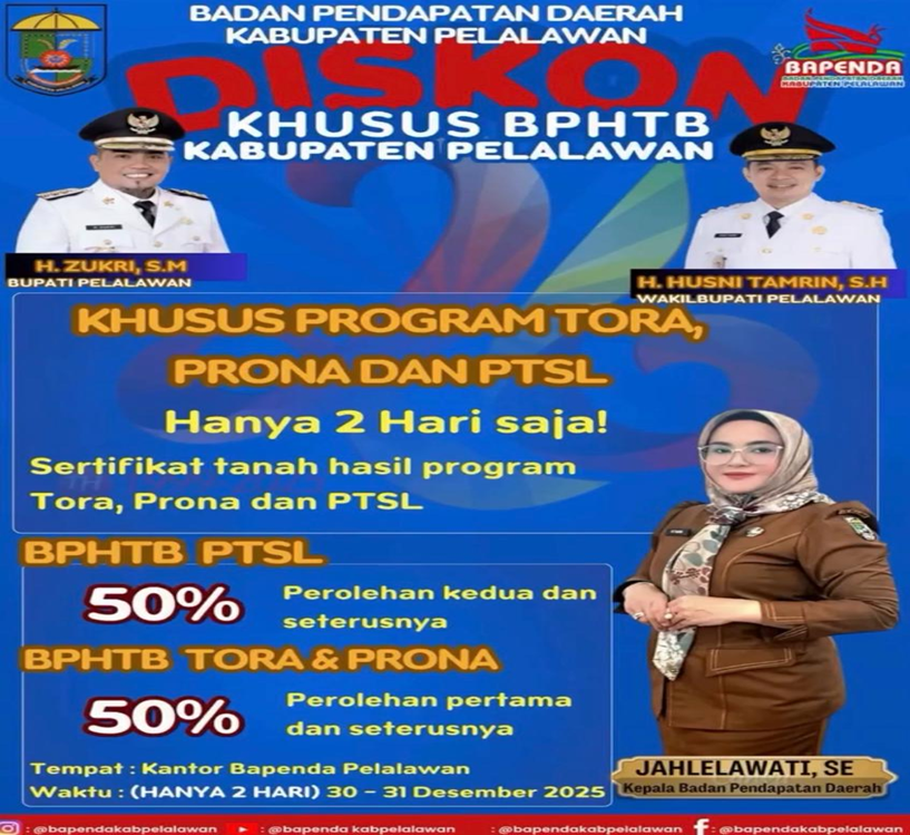 Diskon Khusus BPHTB Kabupaten Pelalawan